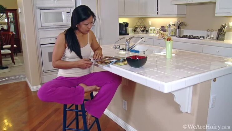 Solo Hairy Asian Girl Max Makita Misses Her Meal