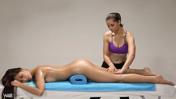 Young Paula Shy Teased in Steamy Lesbian Massage