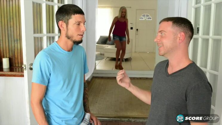 60+ Mature Woman Katia with Two Young Lovers