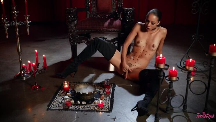 Brunette Sex Toy Play Facial Closeup