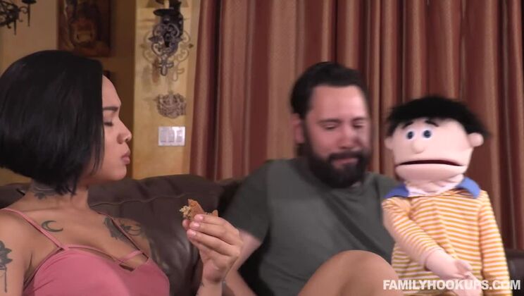 Brunette Teen with Tattoo Gets Naughty with Stepmom