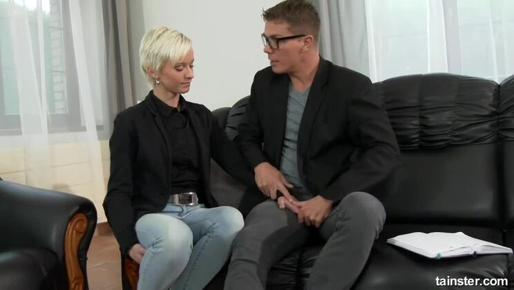 Fully Clothed Pissing Lesson with Big Cock