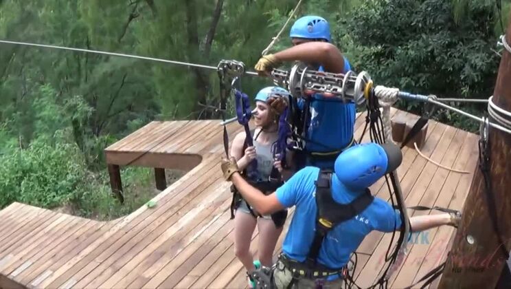 Small Titted Girl Anya Ziplines