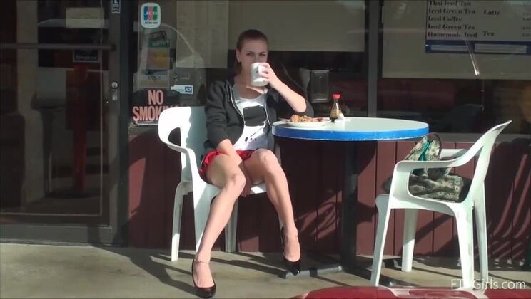 Teen Brunette's First Adult Video Outdoor