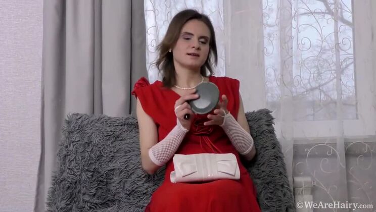 [WeAreHairy] - Pique Dame in Stockings Strips Down