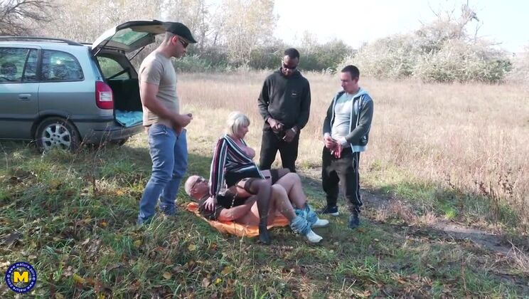 Mature Amy in a Wild Interracial Gangbang