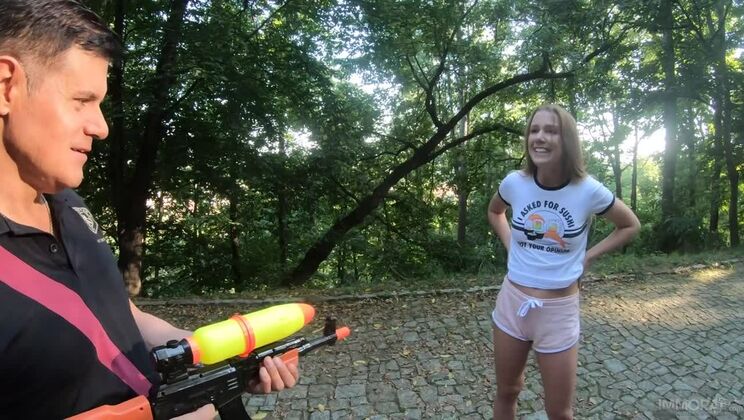 Cumshot on Sushi: Blonde Alexis' Facial