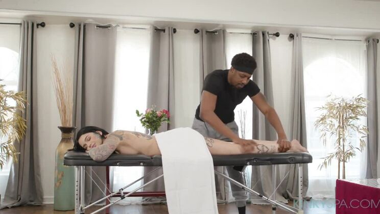 Leigh Raven Takes A Thick Black Cock In Her Massage