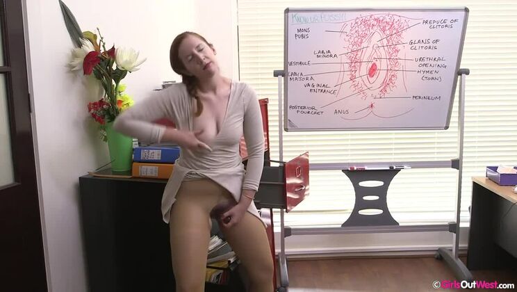 [GirlsOutWest] - Darcy's Stockings Solo Sex Toy Show - Darcy