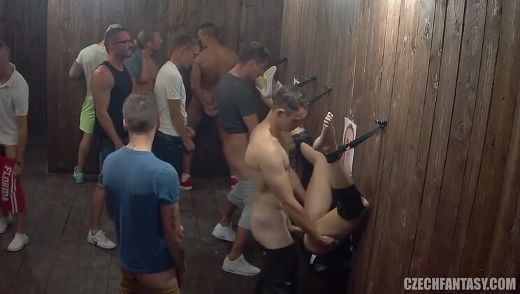 Blonde with Big Tits Czech Group Sex