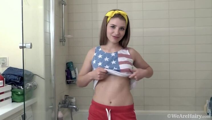 Gunita's Lingerie Strip in the Bathroom