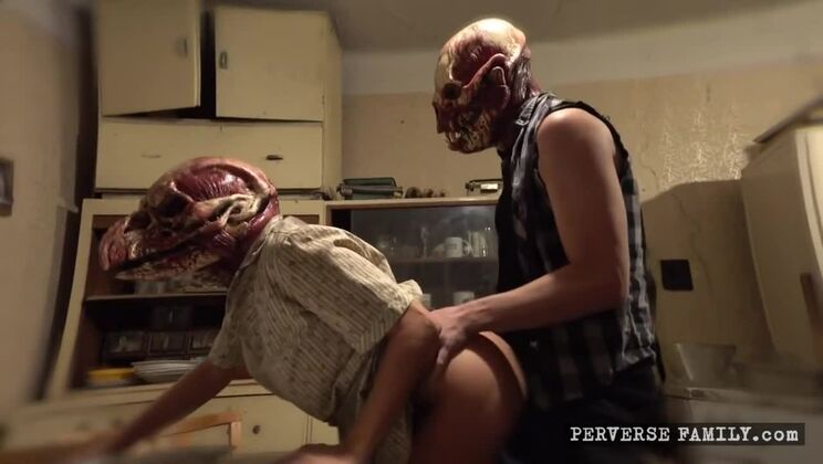 Big Dick Brunette in a Perverse Family Scene