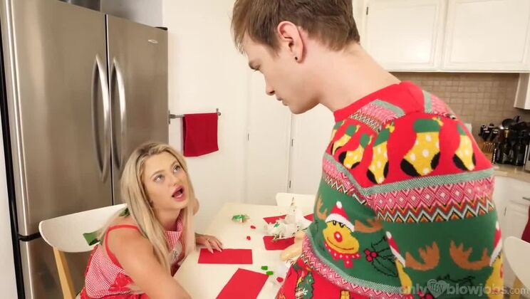Blonde Teen Harmony Rivers Sucks Dick on Christmas