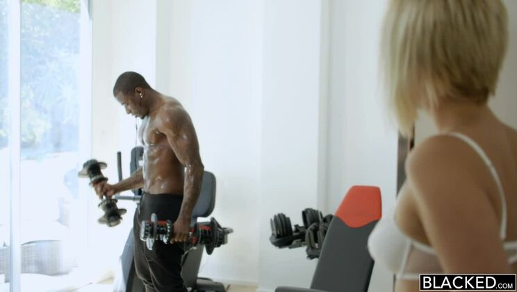 [BLACKED] - Shaved Pussy Blonde Wife Fucks Black Friend