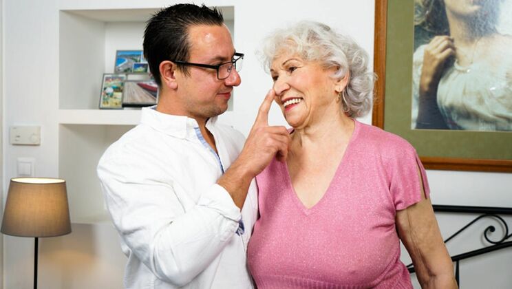 [LustyGrandmas] - Norma B's Deep Throat Skills Amaze Rob