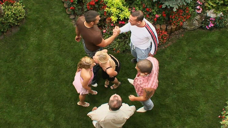 [GroupSexGames] - Brunette and Blonde Share a Gangbang - Yasmine Gold - Debbie White