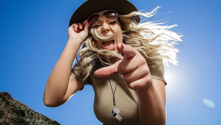 Blonde MILF in Uniform Gets Naughty