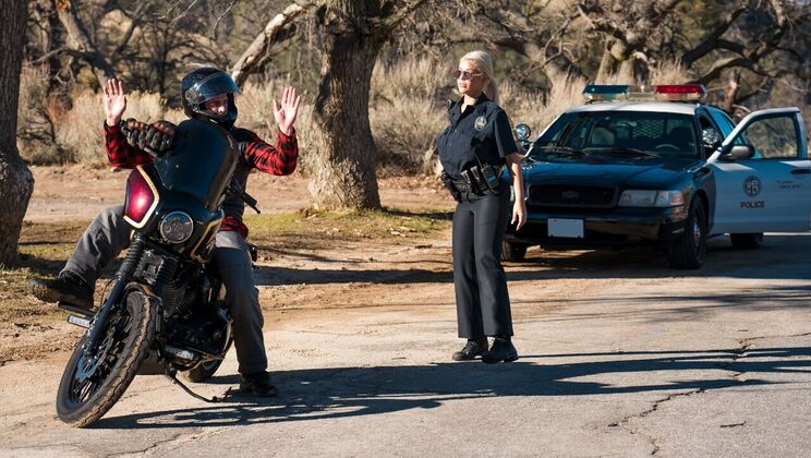 [RKPrime] - Big Tits in Blue: Cop Gets a Blowjob