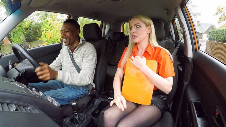 [FakeDrivingSchool] - Big Black Cock Amateur Sex in the Car - Mr Longwood
