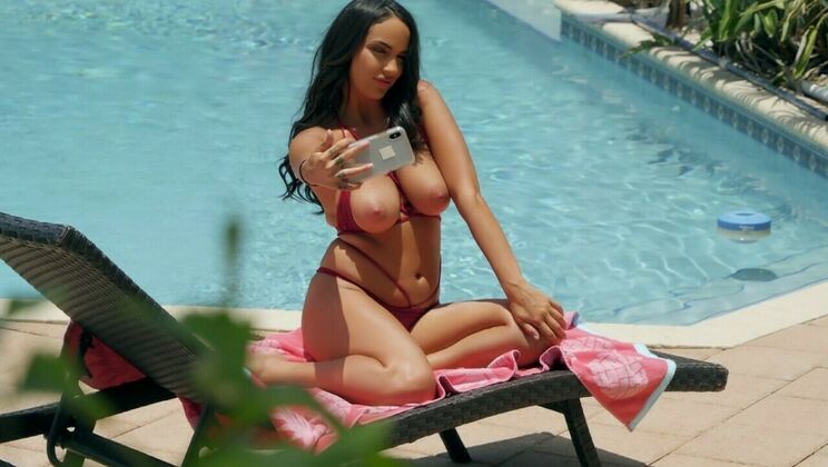 Hot Brunette Gives Handjob and Oral Sex