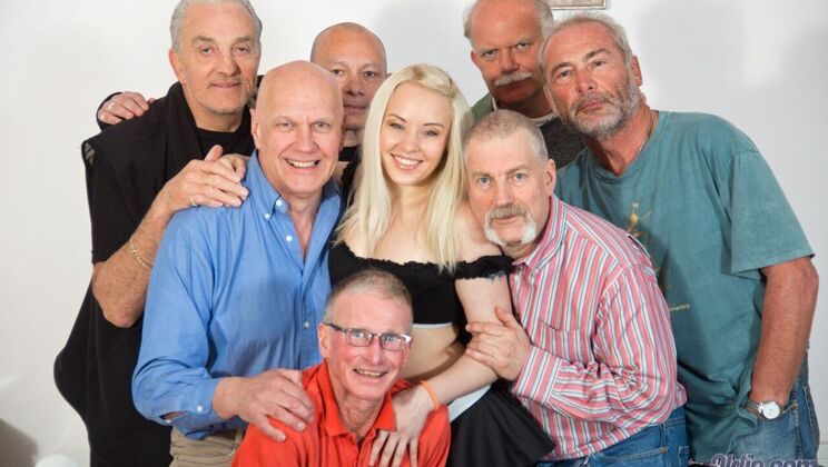 [Oldje] - Blonde Gangbang with Lots of Cum