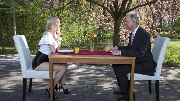 [Oldje] - Natural Tits Tease: Skinny Blonde's Striptease