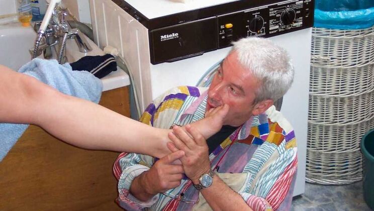 Old Man Watches Young Blonde Shower