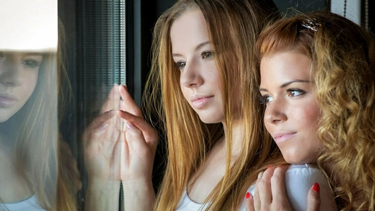 [SexArt] - Shaved Brunettes Get Down and Dirty Outdoors