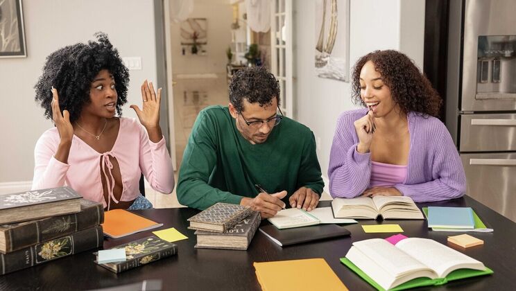 [SneakySex] - Brunette College Hotties Learn About Big Cocks