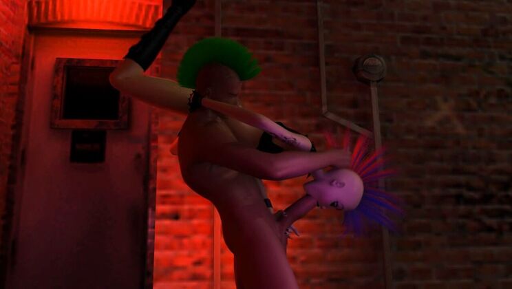 [AdultTimeAnimation] - Tattoo Babe Blows Huge Cock - SentiMetal Anime Big Tits - Bella Gray - Tim Monster Cock