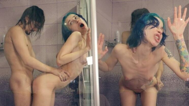 Young Laruna Mave Experiences Rough Hardcore in the Shower