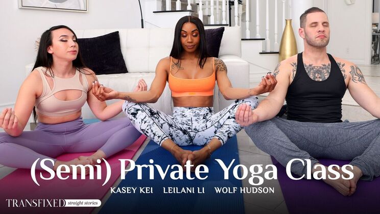 [Transfixed] - Cum in Mouth during Yoga Class - Wolf Hudson - Kasey Kei - Leilani Li