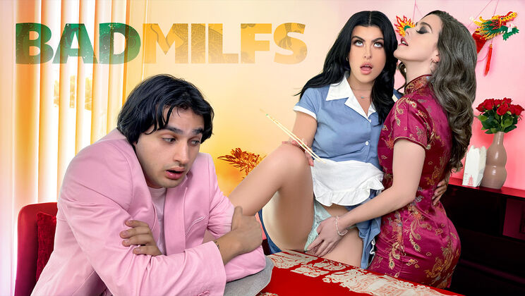 [BadMilfs] - Spanking and Lesbian Love in Threesome - Elias Cash - Gal Ritchie - Nicole Emma Vaunt