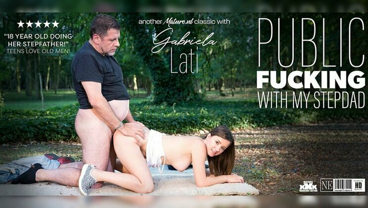 [Mature.nl] - Gabriella Lati Gives Blowjob to Dirty Old Man at Park - Gabriella Lati - Philippe Soine