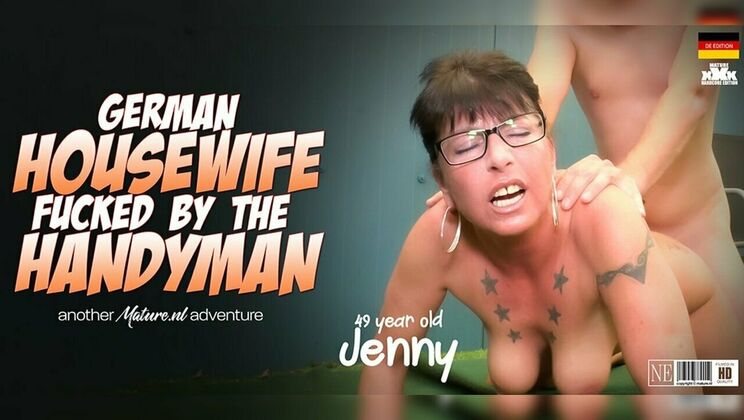 German Housewife Jenny Gets Fucked Doggystyle by Handyman