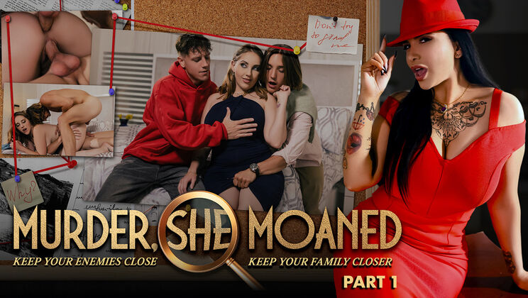 Murder She Moaned Part 1: Dirty Secrets - MILF Gets Pussy Licking, Blowjob, and Double Penetration