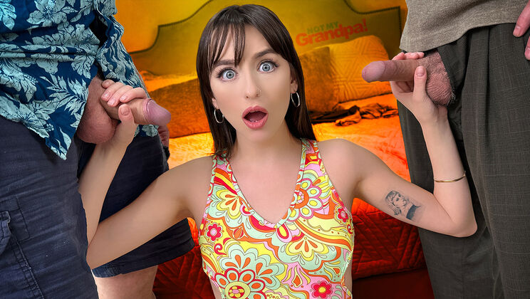 [NotMyGrandpa] - Stockings and Fishnet: A Skinny Brunette's Big Day