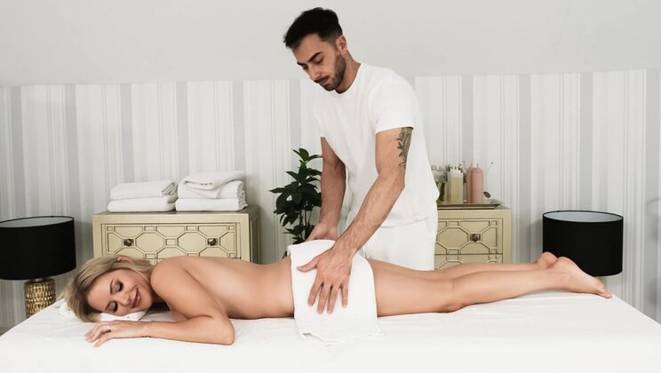 [RKPrime] - Shaved Blonde Takes Big Cock After Hot Massage - Maya Rose - Francis X