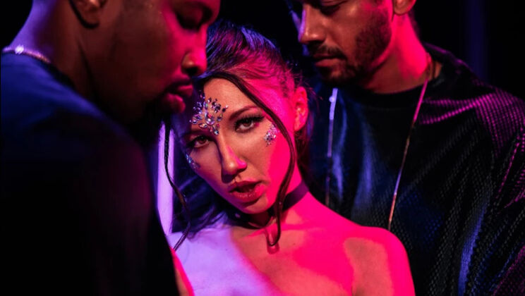 Hot Threesome with Hairy Maya Woulfe & Two Guys