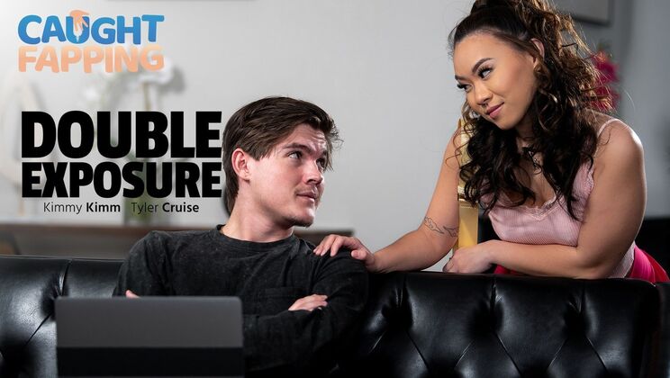 [CaughtFapping] - Asian Babe Gags on Cock Before Taking a Hot Cumshot on Her Tits - Kimmy Kimm - Tyler Cruise