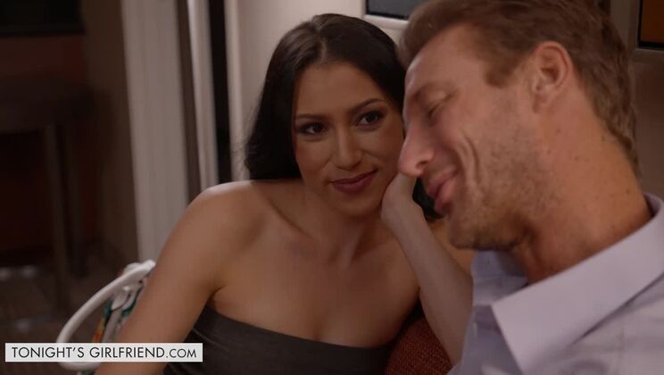 Hotel play: submissive babe wears stockings for dominant client