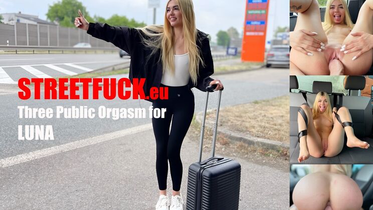 [StreetFuck] - Luna Bbunny’s European Style Street Triple Orgasms - Marcello Bravo - Luna Bbunny