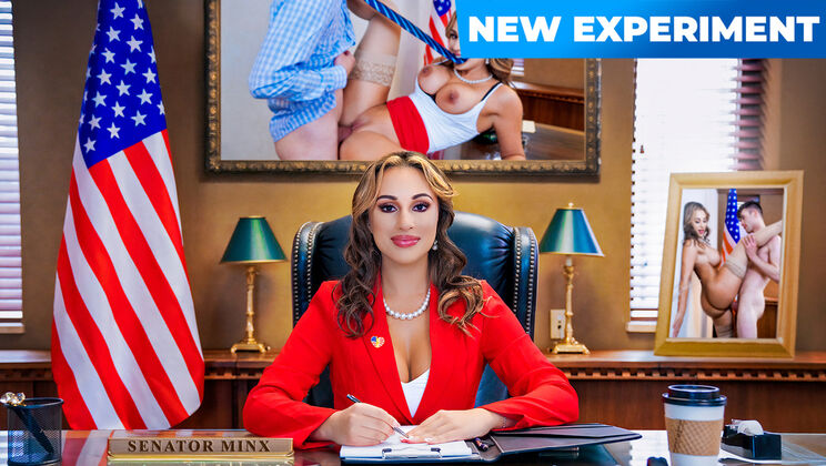 Enzo East fucks older Monica Minx in wild political roleplay