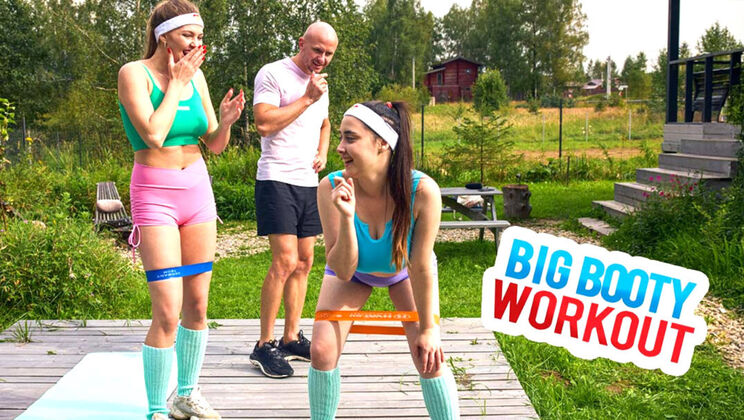 [ClubSweethearts] - Long Hair Brunette with Big Booty Workout Sex - Aleks Sam - Remido - Leonoy Sparkle