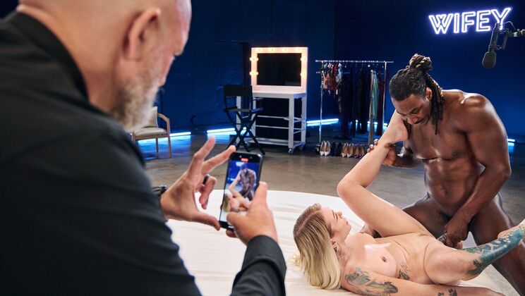 Saint LaRose and Ryan - Sexy Blonde Hotwife Rides BBC, Hubby Loves It