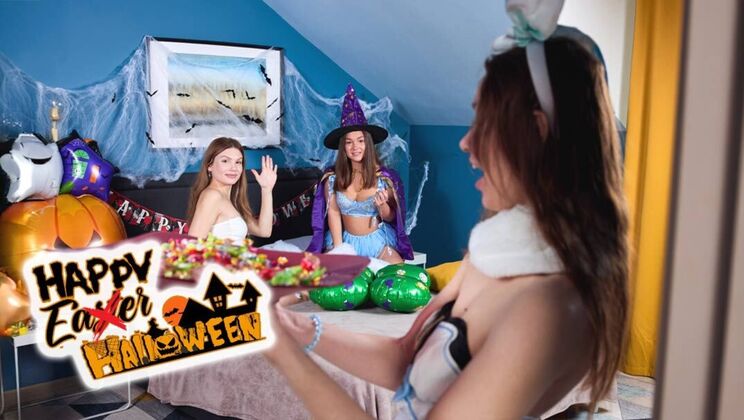 [ClubSweethearts] - Role Play Halloween Witches Fingering Each Other - Hazel Grace - Milka Wey - Kitty Doll88