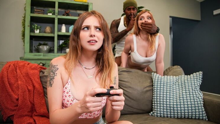 [Brazzers] - Gamer Girl Threesome: Blowjob, Doggystyle & Cumshot - Lucy Foxx - Harlow West - Dickdealer Don