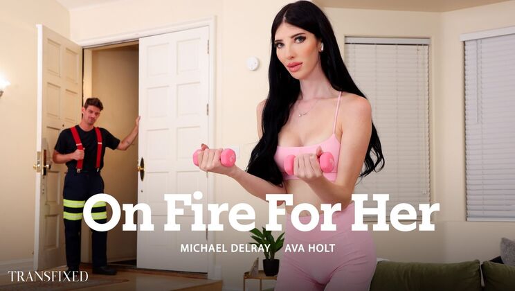 [Transfixed] - Cumshot on a Brunette Trans - Michael DelRay - Ava Holt