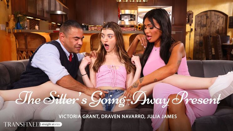 [Transfixed] - Big Tits Teen Sitter Gets Doggystyle Anal Present - Draven Navarro - Julia James - Victoria Grant