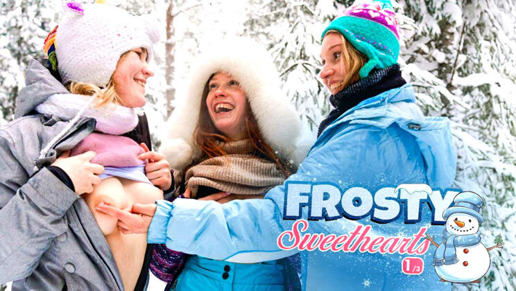 [ClubSweethearts] - Frosty Sweethearts Part 1: Blonde Teen Threesome Outdoor Sex - Alice Klay - Kate Rose - Iris Murai